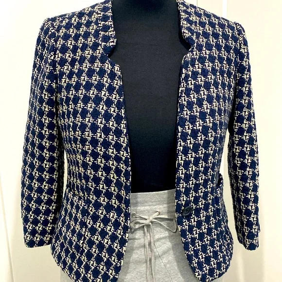 NWT Banana Republic Tweed Blazer 3/4 Sleeve |Size 8 - Picture 1 of 11